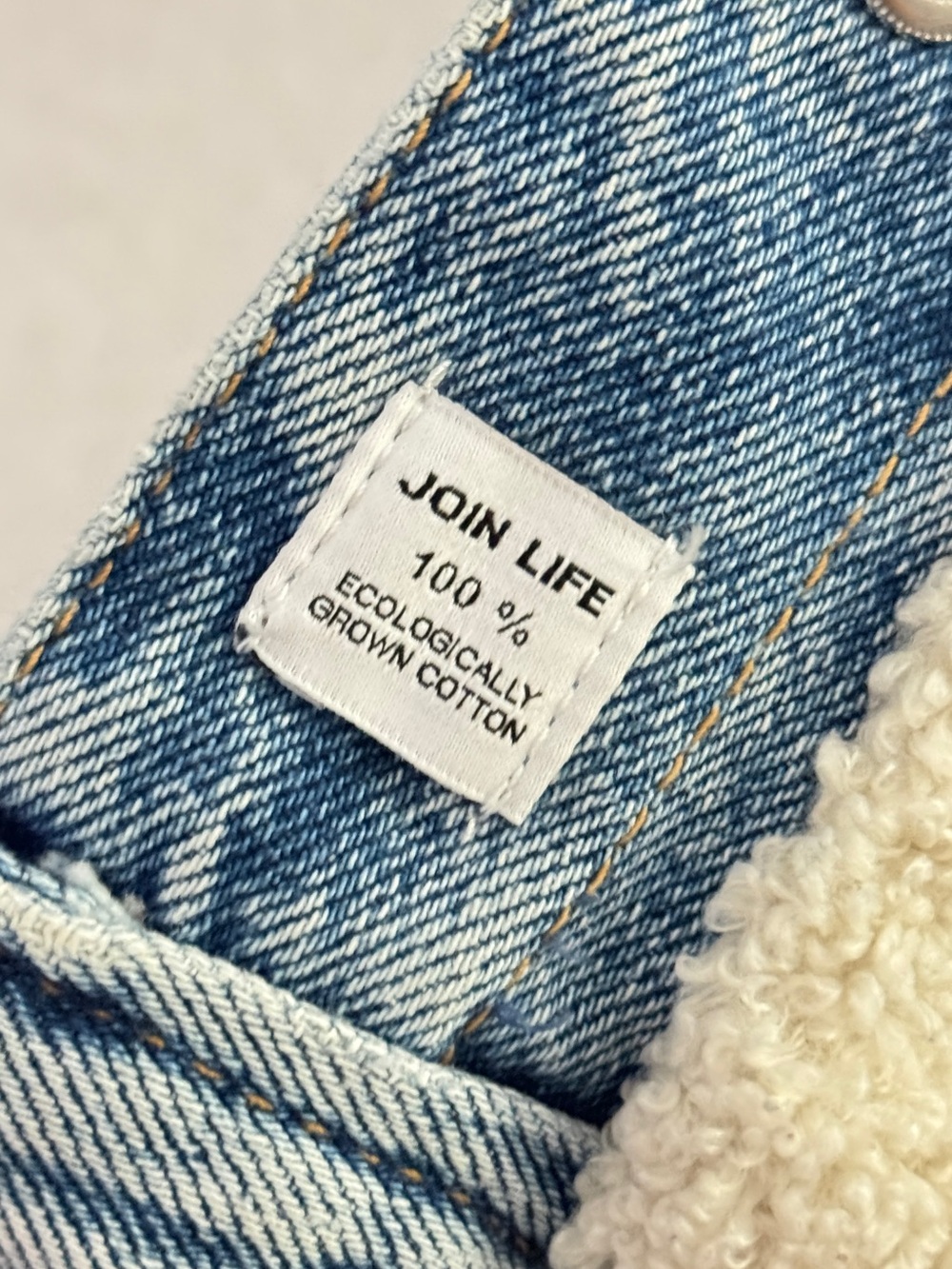Zara Light Blue Denim Sherpa Jacket - Picture 4 of 7